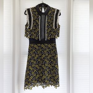 Self Portrait Daisy Floral Giupure Dress
